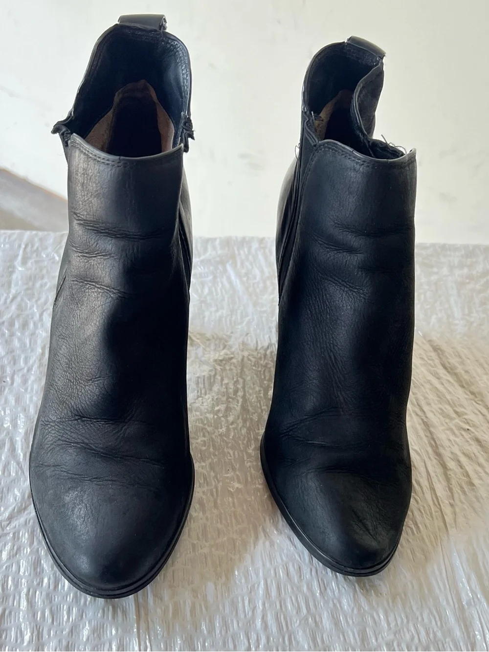 Michael Kors Black Leather Ankle Booties with Block Heel